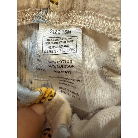 Sesame Street Cookie Monster Pants Boys 18M Beige Blue Milk Cookie Print Pajamas - Picture 2 of 5